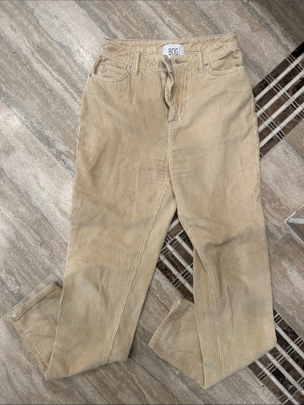 BDG Light Tan Corduroy Straight Pants